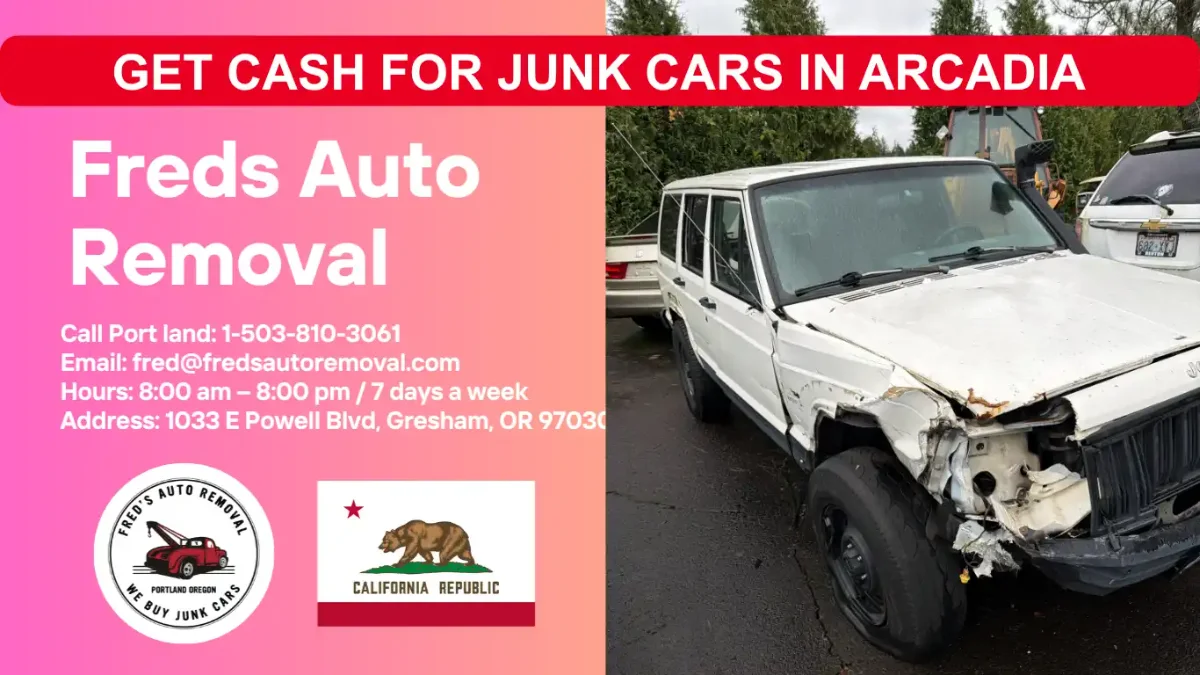 cash for junk cars in Arcadia sell my card